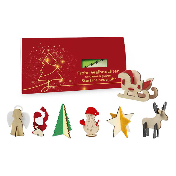 Kerstkaart steekfiguren standaardmotief