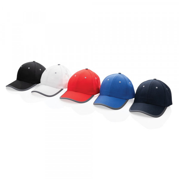 Impact AWARE™ 6 panel 280gr recycled katoen cap met bies