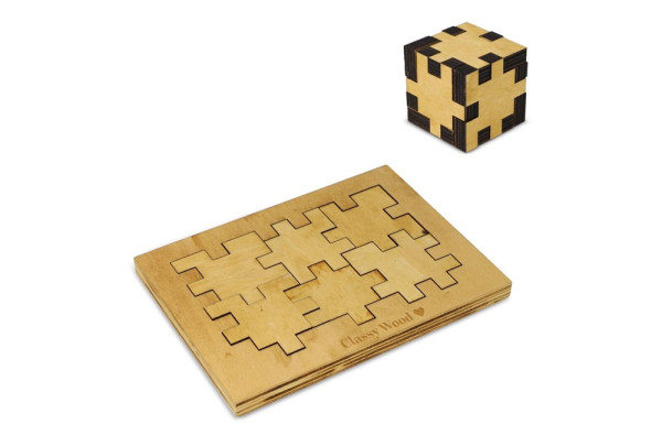 Houten kubus puzzel