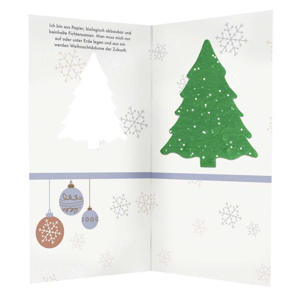 Kerstkaart met kerstboom groeipapier standaardmotief