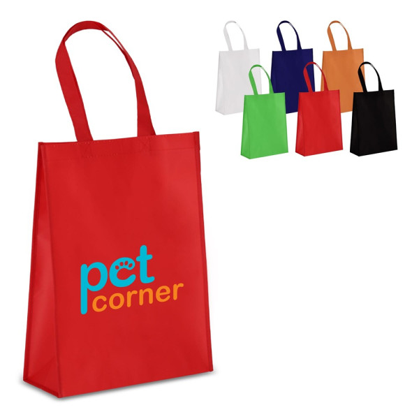 R-PET Draagtas gelamineerd non-woven 30 x 12 x 40cm 105g/m²