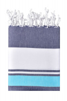 Navy/turquoise/wit (ca. Pantone 296C
312C
white)